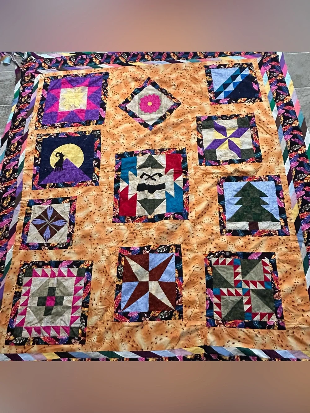 Unfinished Quilt Top & Backing, Lewis And Clark Commemorative 78x 84